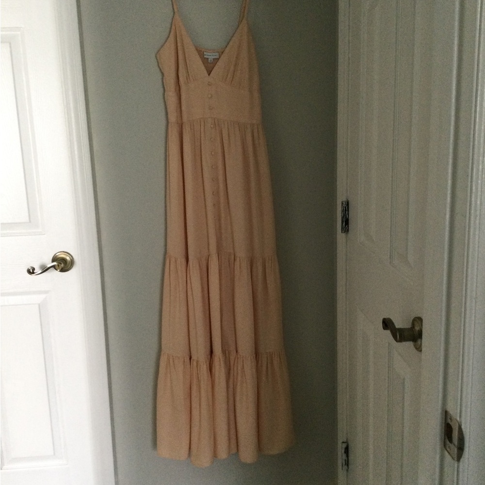 Women's Tiered Maxi Dress in Beige